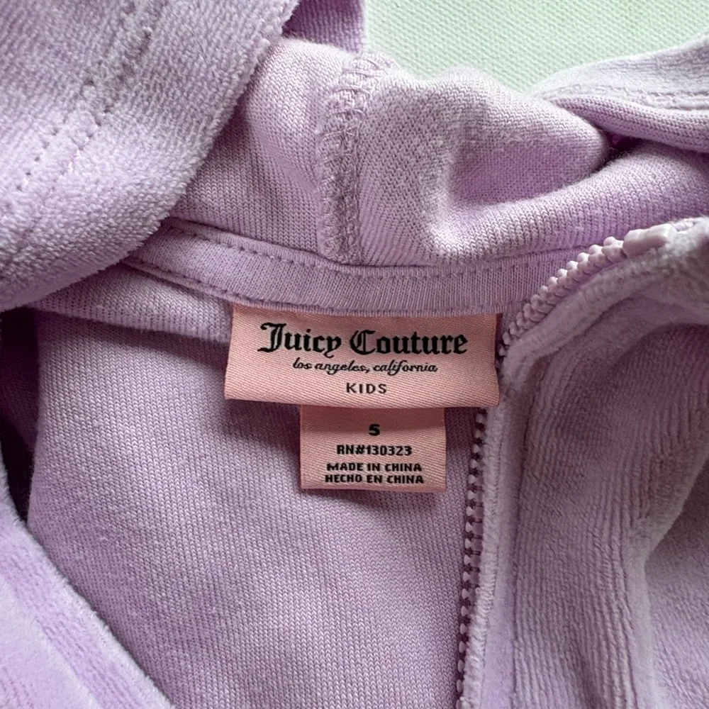 Juicy Couture Kids Lavender Zip-Up Hoodie Size 5